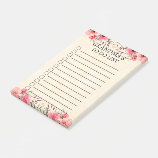 おばあちゃんのリストモダンフローラ投稿ノート ポストイット (アングル)
