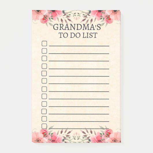 おばあちゃんのリストモダンフローラ投稿ノート ポストイット (正面)