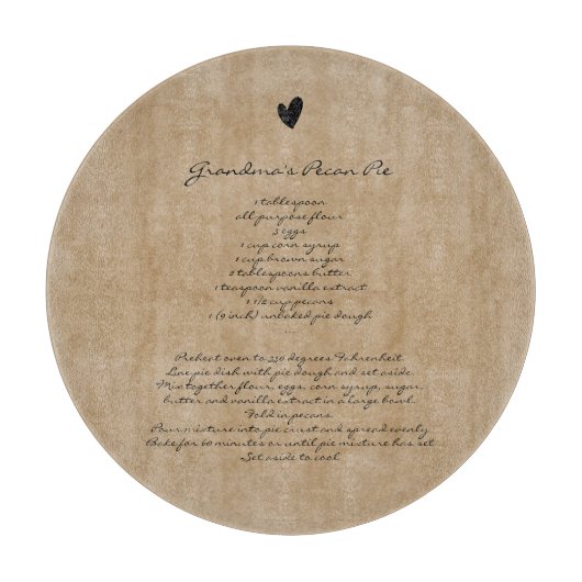 おばあちゃんのレシピカスタム家族の形見ラウンド カッティングボード (正面)