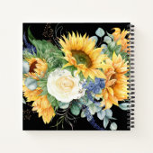 おばあちゃんのレシピクックブックイエローサンフラワーズブラック ノートブック (裏面)