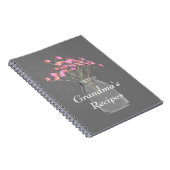 おばあちゃんのレシピワイルドフラワーズメイソンジャイルピンク ノートブック (右側)