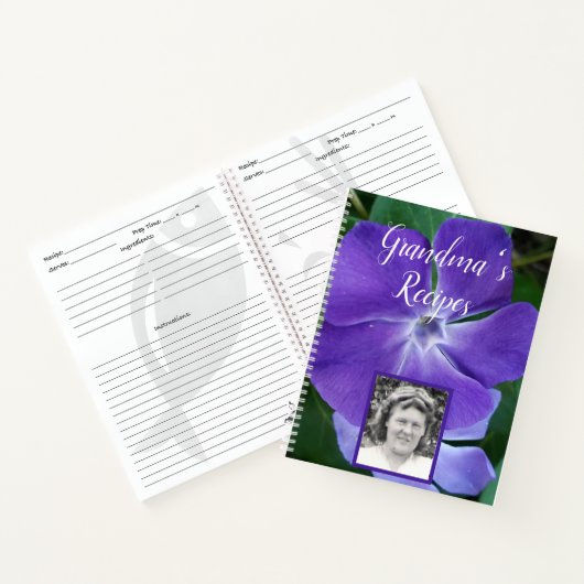 『おばあちゃんのレシピ書』 |おばあちゃんの写真 ノートブック (内部)