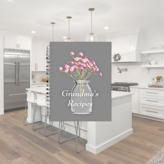 おばあちゃんのレシピ ワイルドフラワーズ メイソンジャー ピンク ノートブック