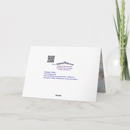 おばあちゃんのヴィンテージキルト2 -カスタマイズ任意の大事な行事 カード (裏面)