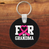 おばあちゃんの乳がん認識度ピンク キーホルダー (正面)