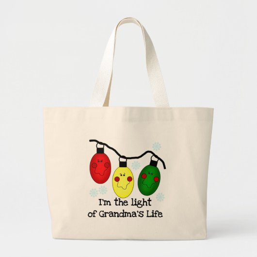 おばあちゃんの人生の光 ラージトートバッグ (正面)