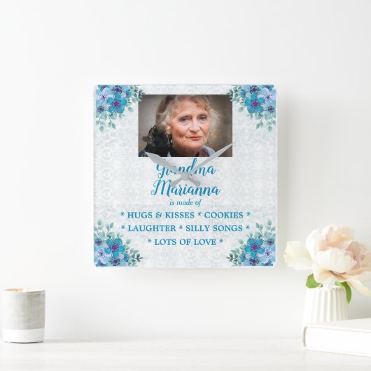 おばあちゃんの作るもの スクエア壁時計 (ホーム)