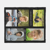 おばあちゃんの写真おばあちゃんが男の子をブラックと呼ぶ フリースブランケット (正面(横))