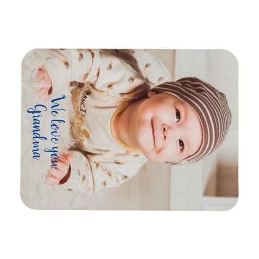 おばあちゃんの写真が大好きタイポグラフィ等 マグネット (横)