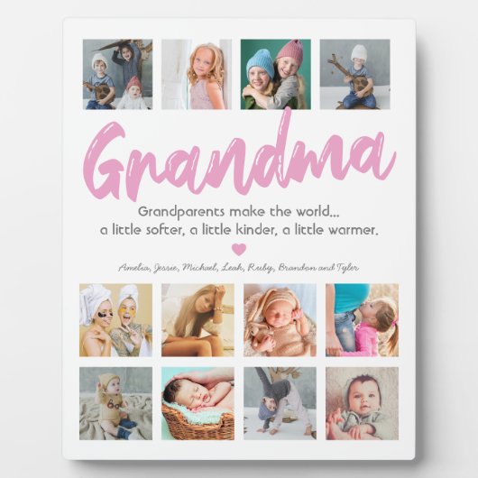 おばあちゃんの写真と引用文 フォトプラーク (正面)