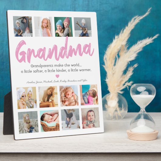 おばあちゃんの写真と引用文 フォトプラーク (側面)