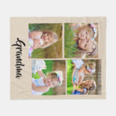 おばあちゃんの写真の保存毛布 フリースブランケット (正面(横))