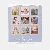 おばあちゃんの写真の贈り物 – フォトコラージュおばあちゃん フリースブランケット (正面)