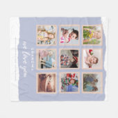 おばあちゃんの写真の贈り物 – フォトコラージュおばあちゃん フリースブランケット (正面(横))