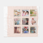 おばあちゃんの写真の贈り物 – フォトコラージュおばあちゃん フリースブランケット (正面(横))