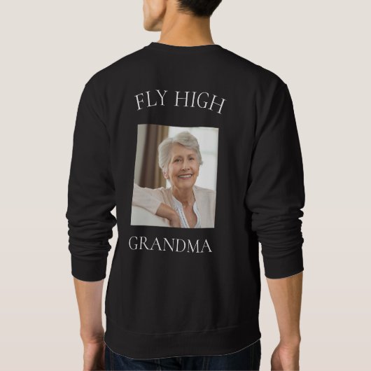 おばあちゃんの写真を愛して スウェットシャツ (裏面)