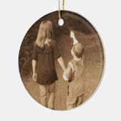 おばあちゃんの写真クリスマスオーナメントテンプレート セラミックオーナメント (左)