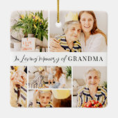 おばあちゃんの写真コラージュの愛モダンの記憶で セラミックオーナメント (裏面)