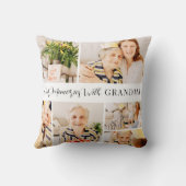 おばあちゃんの写真コラージュモダンで私たちの思い出 クッション (裏面)