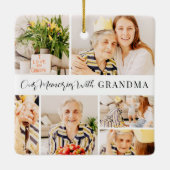 おばあちゃんの写真コラージュモダンで私たちの思い出 セラミックオーナメント (裏面)