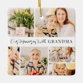 おばあちゃんの写真コラージュモダンで私たちの思い出 セラミックオーナメント (正面)