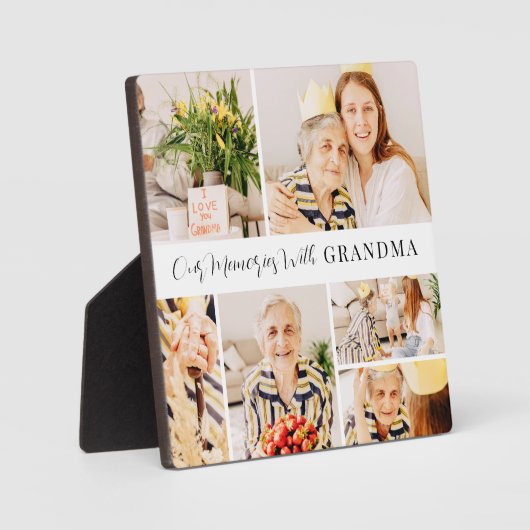 おばあちゃんの写真コラージュモダンで私たちの思い出 フォトプラーク (正面)