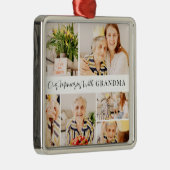 おばあちゃんの写真コラージュモダンで私たちの思い出 メタルオーナメント (右)