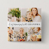 おばあちゃんの写真コラージュモダンで私たちの思い出 缶バッジ (正面)