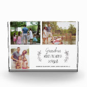 おばあちゃんの写真コラージュ祖父母の日のギフト フォトブロック (正面)