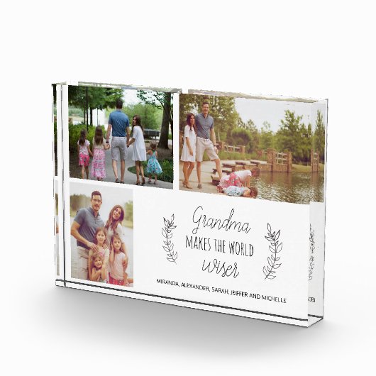 おばあちゃんの写真コラージュ祖父母の日のギフト フォトブロック (右)