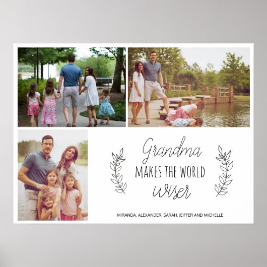おばあちゃんの写真コラージュ祖父母の日のギフト ポスター (正面)