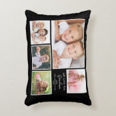 おばあちゃんの写真コラージュ私たちはブラックあなたを愛 アクセントクッション (正面(垂直))
