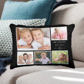 おばあちゃんの写真コラージュ私たちはブラックあなたを愛 アクセントクッション