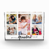 おばあちゃんの写真コラージュ5枚のおばあちゃん フォトブロック (正面)