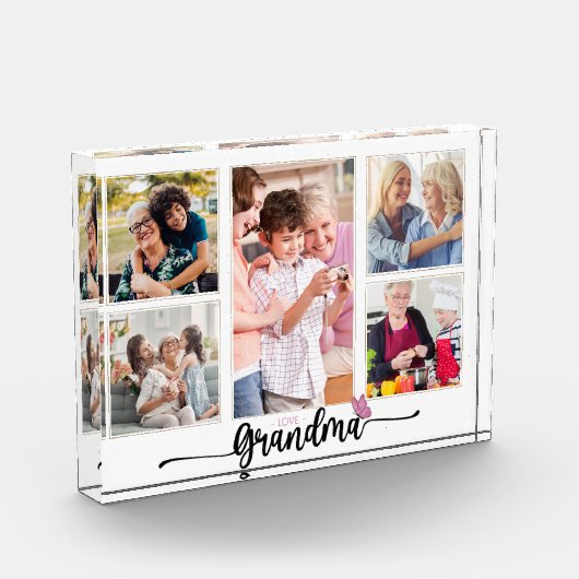 おばあちゃんの写真コラージュ5枚のおばあちゃん フォトブロック (左)