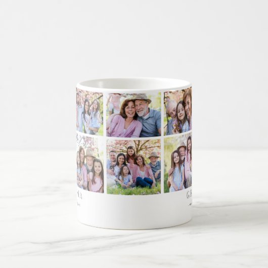 おばあちゃんの写真コラージュ コーヒーマグカップ (中央)