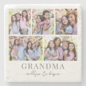 おばあちゃんの写真コラージュ ストーンコースター (正面)