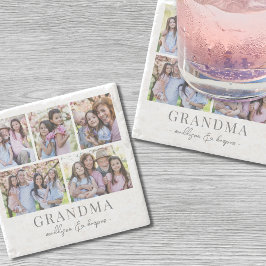 おばあちゃんの写真コラージュ ストーンコースター