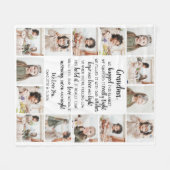 おばあちゃんの写真コラージュ フリースブランケット (正面(横))