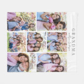 おばあちゃんの写真コラージュ フリースブランケット (正面(横))