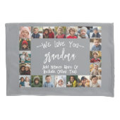 おばあちゃんの写真コラージュ – 最大20枚 枕カバー (正面)