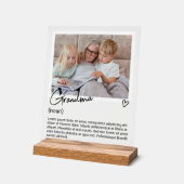 おばあちゃんの写真パーソナライズされたと名詞の説明 アクリルサイン (傾斜)