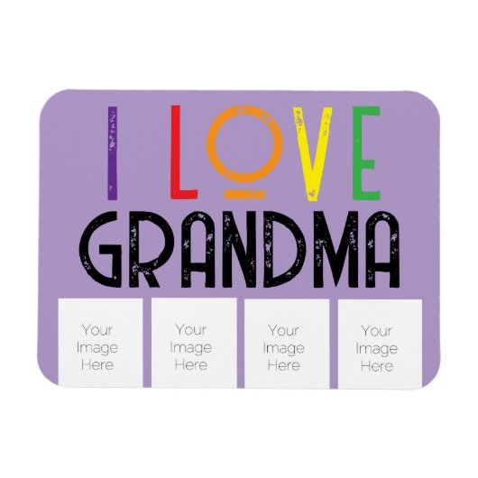 おばあちゃんの写真マグネット大好き マグネット (横)