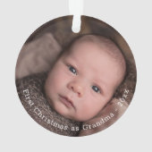 おばあちゃんの初めてのクリスマスパーソナライズされた写真 オーナメント (裏面)