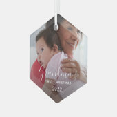 おばあちゃんの初めてのクリスマス ガラスオーナメント (正面左)