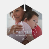 おばあちゃんの初めてのクリスマス ガラスオーナメント (裏面)