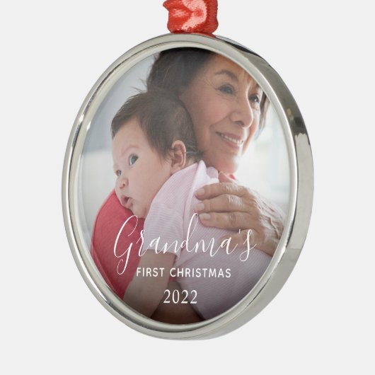 おばあちゃんの初めてのクリスマス メタルオーナメント (左)