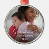 おばあちゃんの初めてのクリスマス メタルオーナメント (正面)
