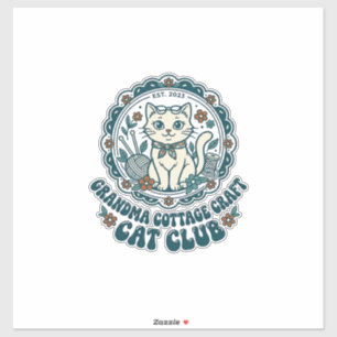 おばあちゃんの別荘 手芸 猫好きのためのTシャツデザイン - Gr シール