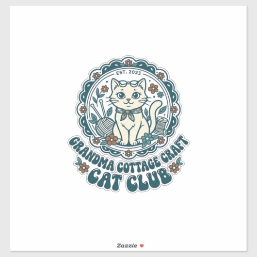 おばあちゃんの別荘 手芸 猫好きのためのTシャツデザイン - Gr シール (シート)